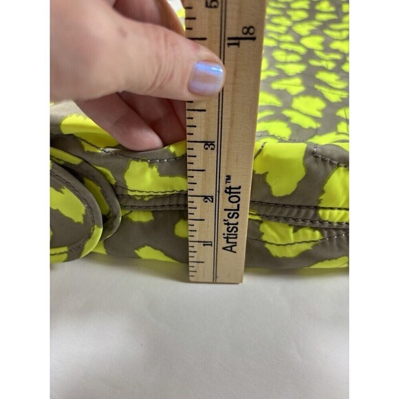 Marc by Marc Jacobs Crossbody Sling Hobo Bag Fluorescent Yellow Grey Heart Print - Picture 10 of 15